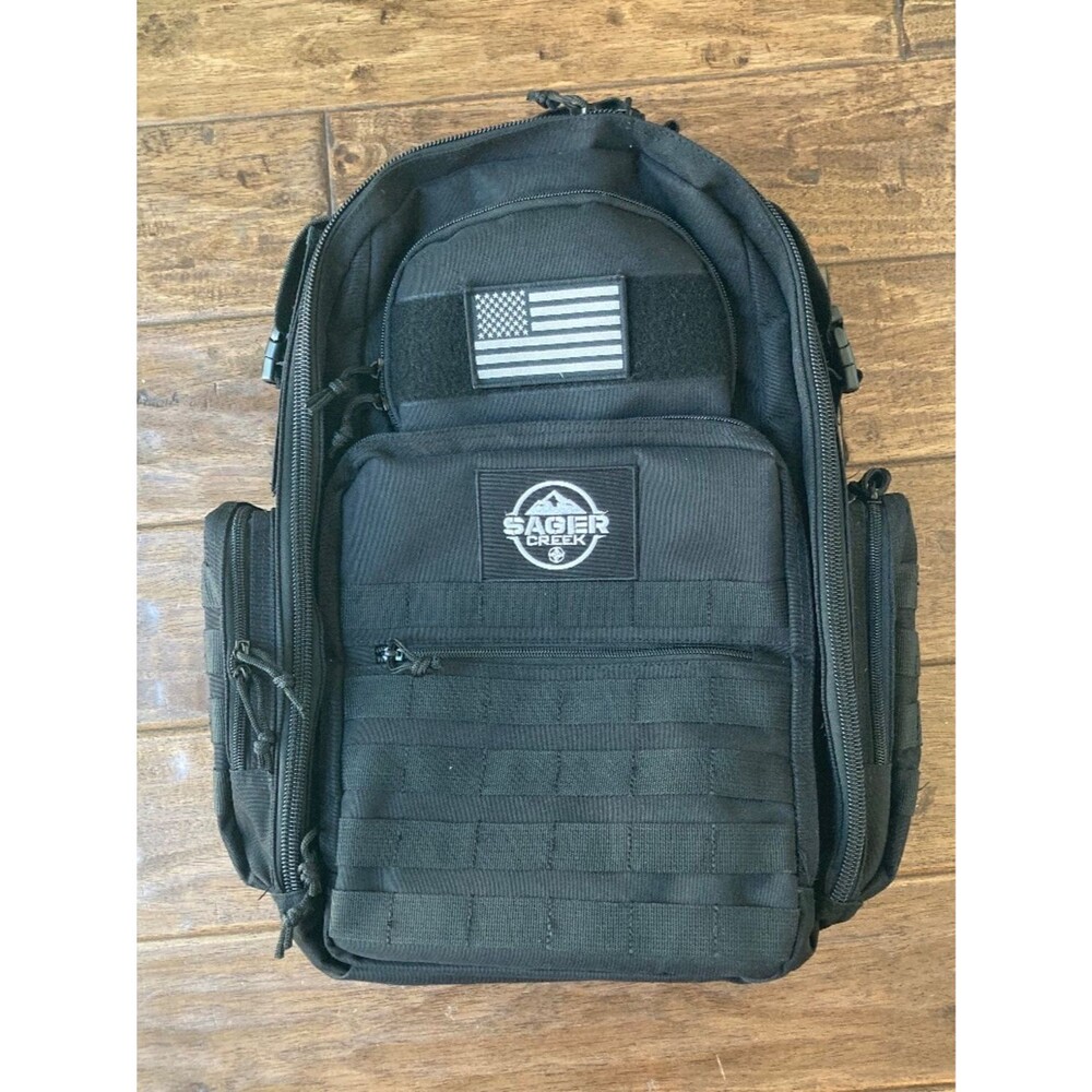 Sager Creek Baby Backpack Diaper Bag for Men FDE Black Tactical Molle